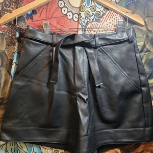 Victoria's Secret Black High Waist Leather Shorts
